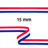 Rood wit blauw lint | 15 mm | per meter Lint RWBLINT - 15MM - PM